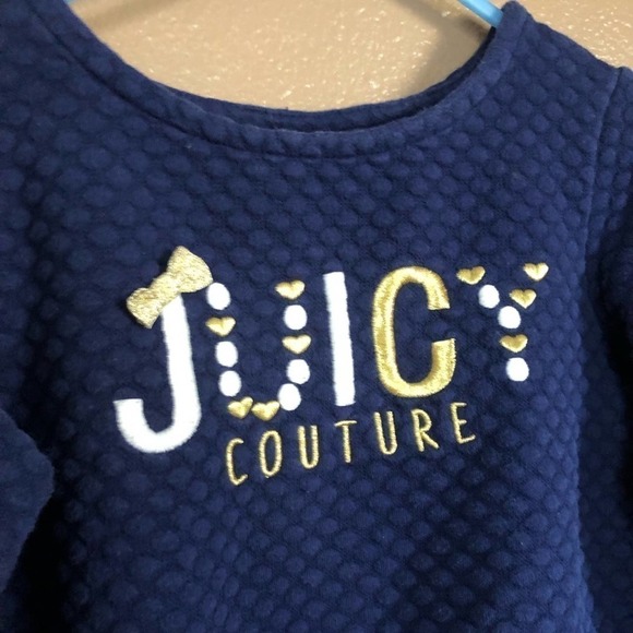 Kids Juicy Couture Navy Peplum Top Size 7 - Picture 3 of 7